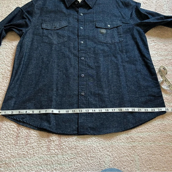 NWT Coastal Marled Navy Cotton Flannel Button Down Shirt Size XXL - Picture 9 of 10